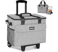 INSMEER Cool Bag on Wheels Cooler Bag with Mini Lunch Bag, 35L Large Foldable Hard Liner Cooler Bags with Wheels, 2-in-1 Trolley Insulated Cool Bags, Cool Box on Wheel for Picnic Camping Shopping