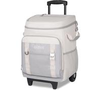 INSMEER Cool Bag with Wheels, 80 Cans/50L Cooler Bag on Wheels, Portable Soft Sided Cooler, 2-in-1 Foldable Insulated Wheeled Bags for Famliy 4 Person, Large Coolbag for Picnic Beach Grocery Shopping