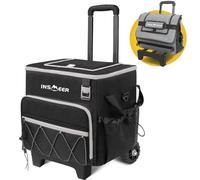 INSMEER Cooler with Wheels - 40L/60Cans Soft Cooler Bag, Insulated, Collapsible, Leakproof - Ideal for Beach, Camping, Travel, Picnic, Grocery Shopping & More Outdoor Adventures