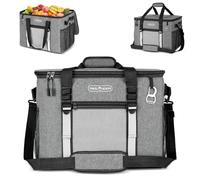 INSMEER Large Cool Bag 50L, Insulated Cooler Bag 80 Cans Foldable/Collapsible/Leakproof with Opener&Removable Shoulder Strap, Thermal Bag Cool Box for Camping Beach Picnic Family Shopping, 4 People