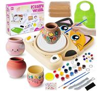 Insnug Pottery Wheel for Kids - Pottery Arts and Crafts for Kids Ages 8-12 with 3 Pack Painting Kit Air Dry Clay Art Supplies Toys for Girls Boy Christmas Birthday Gift for 6+ Gifts
