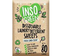 InsoGreen Eco Laundry Detergent Sheets - 80 Loads, No Plastic Jug - 40 Washer Sheets for No Mess & Space-Saving Travel