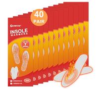Insole Foot Warmers - Long Lasting Ultra Thin Foot Warmers Disposable for Men Women, Insole Warmers for Feet, Air Activated Heated Insoles, Up to 7 Hours of Heat, L (EU41-44), 40 Pair