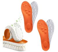 Insoles - 2 Pairs of Cloud Step Insoles 4d Cloud Memery Foam Step Insole for Every Shoes, Arch Support Step Massage Insole (Orange) (Orange*2, M9-10.5/W10.5-12)