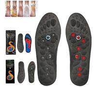 Insoles, Acupressure Insoles, Insoles for Women and Men, Magnetic Insoles Foot Acupressure, Insoles for Weight Loss, Relief for Painful Feet (Black, M 40-43)