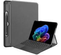 INSOLKIDON Compatible For Microsoft Surface Pro 12 12.0 inch 2025 Tablet case, Full Coverage Ultra Slim PU leather Cover Case folding Stand Cover Protective Tablet Auto Sleep/Wake (Gray)