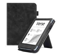 INSOLKIDON Compatible For Pocketbook Verse Lite PB619/Verse PB629/Verse pro PB634 Tablet case, Ultra Slim PU leather Cover Case folding Stand Cover Protective Tablet Hand Strap Magnet (Black)