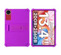 INSOLKIDON Compatible For TECLAST T65 Plus 13.4 INCH Tablet Case, Full Coverage Ultra Slim adjustable Stand Silicone Shockproof Lightweight Protective Cover Case (Purple)