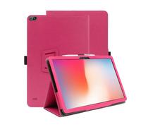 INSOLKIDON Compatible with Acer Iconia Tab A10 Tablet case, Full Coverage Ultra Slim PU leather Cover Case with folding Stand Cover Rugged with Auto Sleep/Wake (Rose red)
