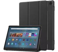 INSOLKIDON Compatible with Case for Amazon kindle Fire Max 11 Inch tablet, Full Coverage Ultra Slim adjustable Stand Silicone Shockproof Lightweight Cover Case Hard shell With straps (Black)