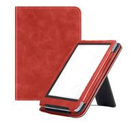 INSOLKIDON Compatible with Pocketbook Verse PRO 6 INCH PB634 Tablet case, Full Coverage Ultra Slim leather Cover Case with folding Stand Cover Rugged with Auto Sleep/Wake (Red)