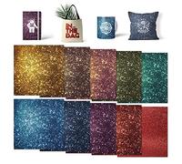 Insoluble Transfer Sheets-Glitter-Sublimation Paper for T-Shirts Cup Coasters Mug,10 PCS/Set, 12"x12"（Gold Green Blue Purple Brown）