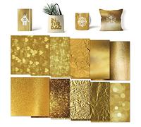 Insoluble Transfer Sheets-Glitter-Sublimation Paper for T-Shirts Cup Coasters Mug,10pcs/Set, 12"x12"（Gold）