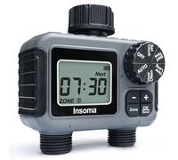 Insoma 2-Zone Sprinkler Timer, Programmable Garden Hose Timer with Auto/Manual/Rain Delay Modes | Water-Saving Irrigation Controller for Lawn, Yard & Drip Systems | Waterproof Design & Easy Setup