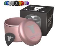 Insomnia Smoke Compact Storage Puck | Smell Odour Water Proof Air Tight | Aluminium Container Metal Stash Tin for Tobacco Travel Size Jar (Rose Gold)