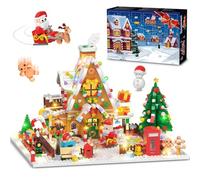 INSOON Advent Calendar 2025 Gingerbread House Mini Building Set with Lights, 24 Days Christmas Countdown Building Block with Xmas Tree Train, Gift Toy for Adults Teens Boys Girls Ages 10+
