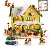 INSOON Advent Calendar 2026 Christmas House Mini Building Set with Lights | 24-Day Christmas Countdown Snow Village Building Kit with Santa Xmas Tree Nutcracker, Holiday Gift for Adults Boys Girls 12+