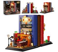 INSOON Detective Bookend Building Set with Lights, 1241 PCS Detective Agency Street House Building Block Kit for Home Decor Bookshelf, Collectible Mystery Bookstand Model for Adults Boys Girls Age 12+