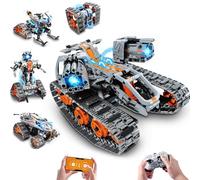 INSOON Tank Building Toys with Cool Light, APP Remote Control Robot Rechargeable Sleigh Tracked Racer Building Block Set, Toy Gift for Kids Boys Girls 6 7 8 9 10 11 12+ Years Old