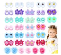 inSowni 60 Pieces/30 Pairs Sweet Sunflower Daisy Flower Hair Ties for Baby Girls, Stretchy Pigtail Ponytail Holders Hair Scrunchies Bands Accessories for Toddlers Girls Kids