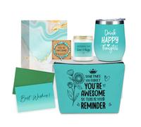 Insparational Self Care Birthday Gifts for Women, Thank You Get Well Soon Thinking of You Gifts for Women, Grandma Friends Sister Christmas Wine Tumbler Makeup Bag Scented Candle Bracelet Basket