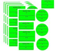 Inspected by Stickers Labels 600Pcs Quality Control Inventory Labels Green Inspection Stickers 1x 2、2 x3 and 2inch Fluorescent Green Adhesive Stickers for Handling Shipping Warehouse Inventory Contro