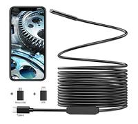 Inspection Camera USB Endoscope, 7.9 mm Borescope Inspection Snake, IP67 Waterproof, Semi-Rigid Cord with 6 LED Lights, Tube Sink Pipe Drain Camera for Android, iPhone, iPad (9.84FT)