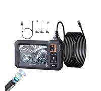 Inspection Endoscope Camera - Waterproof Adjustable 8 LED Borescope, Rechargeable Snake Cable Organizer | Pipe Sewer Car Engine Appliance Check For Auto Mechanics Plumbers Homeowners Tight Space