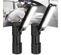 Inspection Lamp 2000 Lumen 2 Pack Rechargeable LED Work Light with Magnetic and Foldable 180° Rotating Stand and Magnetic Torch for Maintenance Work Night Walking Camping Emergency