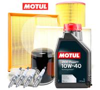 Inspection Set + Spark Plugs + Oil Motul 10W40 For Fiat 500 Panda Spear Ypsilon