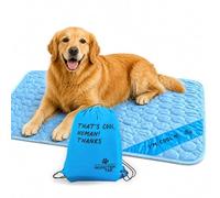 INSPECTOR TAIL Self Cooling Mat for Dog + Free String Bag/Washable & Portable Pet Soft Pad for Indoor or Outdoor/Perfect as Blanket for Kennel Sofa Bed Floor Car