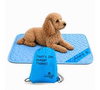 INSPECTOR TAIL Self Cooling & Traveling Mat + Free String Bag Pack/Washable & Portable Pet Soft Pad for Indoor or Outdoor/Perfect for Dog & Cats for Car Travel Kennel Sofa Bed Floor/Blue