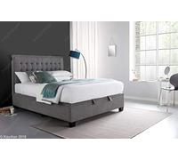 Inspiration Beds Kaydian Cheviot 4FT6 Double Smoke Faux Wool Fabric Automatic Lift Ottoman Storage Bed