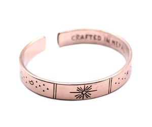 Inspiration Bracelet Copper Snrise, Galaxy, Stars, Earth Maroon