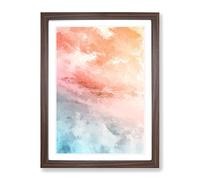 Inspiration From The Clouds In Abstract Modern Framed Print | A3 Walnut Framed Wall Art | Ready to Hang | Abstract Landscape Picture | Living Room Bedroom Lounge Office