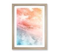 Inspiration From The Clouds In Abstract Modern Framed Print | A4 Oak Framed Wall Art | Ready to Hang | Abstract Landscape Picture | Living Room Bedroom Lounge Office