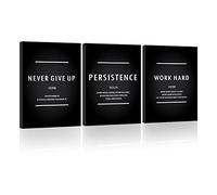 Inspiration Never Give Up Canvas Wall Art, Motivational Work Hard Persistence Quotes Reminder Decor Positive Affirmation Poster Success Wall Hanging Picture Leadership Gift for Home Office Workplace