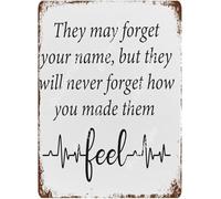 Inspiration Nurse Quote Decorative Vintage Alumium Sign They May Forget Your Name Rerto Metal Tin Sign Wall Decoration Home Kitchen Office Garage Bar Coffee 5.5X8 inch