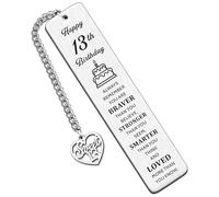 Inspirational 13th Bookmark Birthday Keepsake Gifts for Boys Girls Best Friend Daughter Son Granddaughter Gandson Nephew Niece Always Remember You are Braver Than You Believe