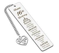Inspirational 16th Bookmark Birthday Keepsake Gifts for Boys Girls Daughters, Sons, Grandchildren, Nephews, Niece, and Best Friends, Sweet Gifts