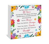 Inspirational 21st Birthday Gifts Wooden Plaque Box Sign Decor Gifts for 21 Years Old Girls Wood Box Sign Party Decoration 21st Birthday Gift for Women Her Daughter Son Granddaughter Niece Friend