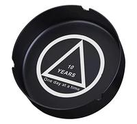 Inspirational AA NA Sobriety Gift, 10 Years Sober Recovery Milestone Ashtray, Alcoholics Anonymous Addiction Recovering Ash Tray for Cigarettes, Sobriety Collections Gifts for Friends Family