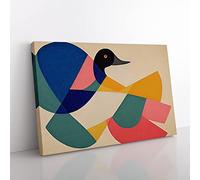 Inspirational Abstract Duck Canvas Wall Art Print Ready to Hang, Framed Picture for Living Room Bedroom Home Office Décor, 76x50 cm (30x20 Inch)