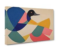 Inspirational Abstract Duck Canvas Wall Art Print Ready to Hang, Framed Picture for Living Room Bedroom Home Office Décor, 30x20 Inch (76x50 cm)