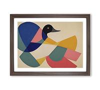 Inspirational Abstract Duck Framed Print | A4 Walnut Framed Wall Art | Ready to Hang | Abstract Animal Picture | Living Room Bedroom Lounge Office