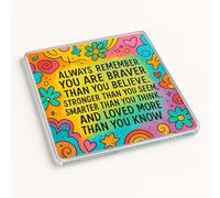 Inspirational Acrylic Coaster Gift with Vibrant Quote Design - Uplifting Desk Decor for Daily Positivity Boost