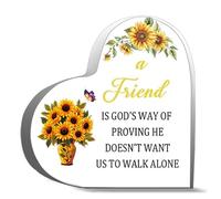 Inspirational Acrylic Hearts Plaques A Friend Is God S Way Of Proving He Desk Decorative Sign Acrylic Sign For Office Home Desk Table Shelf 4X4Inch