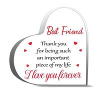 Inspirational Acrylic Hearts Plaques Best Friend Thank You For Being Such An Important Piece Of My Life Desk Decorative Sign Acrylic Sign For Office Home Desk Table Shelf 4X4Inch