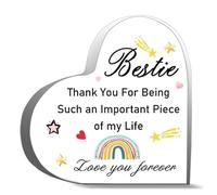 Inspirational Acrylic Hearts Plaques Bestie Thank You For Being Such An Important Piece Of My Life Love You Forever Acrylic Decoration Gift For Couple Parent Women Mom Husband Wife 4X4Inch Inch