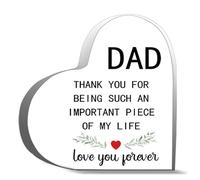 Inspirational Acrylic Hearts Plaques Dad Thank You For Being Such An Important Piece Of My Life Acrylic Decoration Gift For Couple Parent Women Mom Husband Wife 4X4Inch Inch